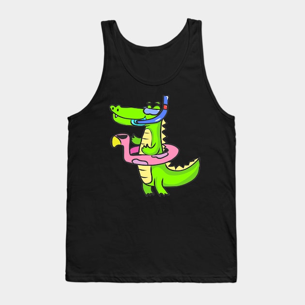 Crocodile animal motif alligator animal welfare for children Tank Top by KK-Royal